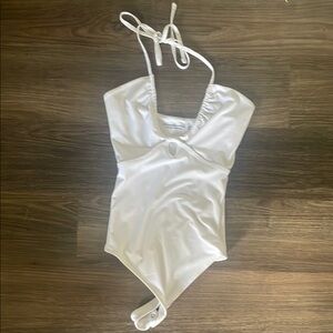 Kids White One Piece Swimsuit